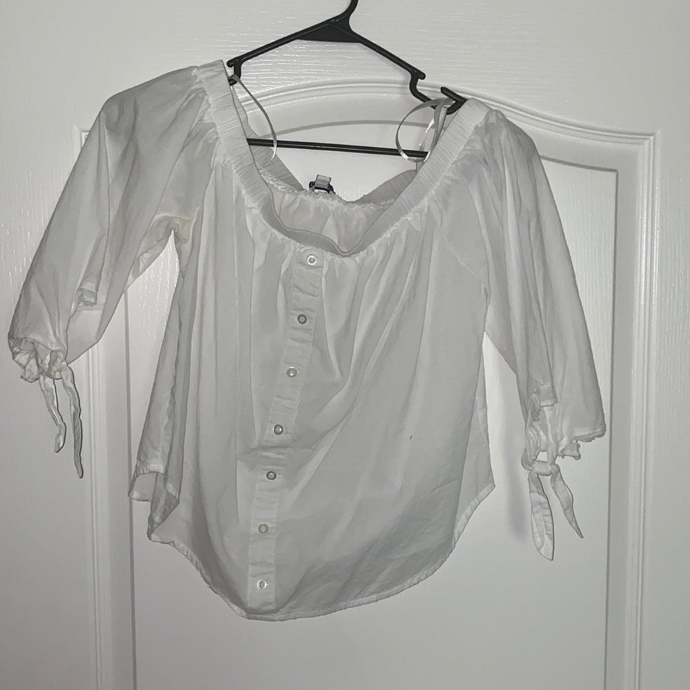 White off the shoulder shirt